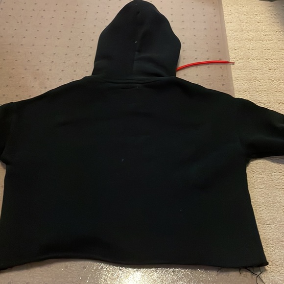 Scott Ellis Cropped Black Hoodie with rainbow hearts - Picture 6 of 6